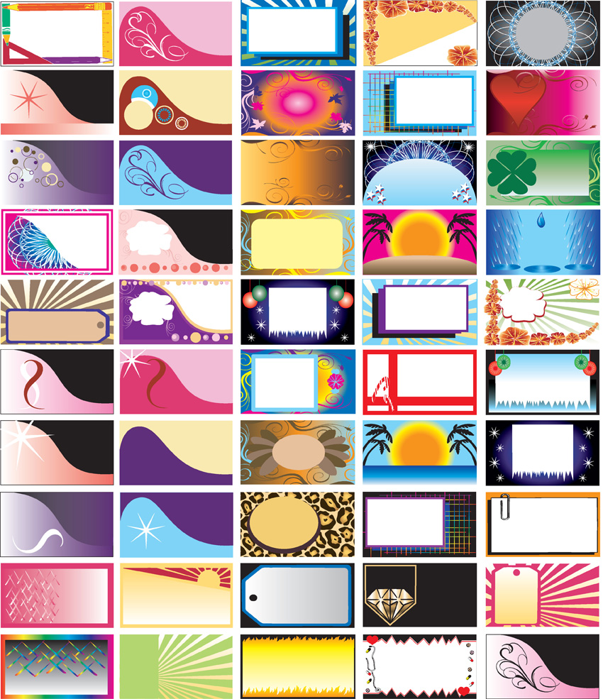 free vector Variety of background card template vector